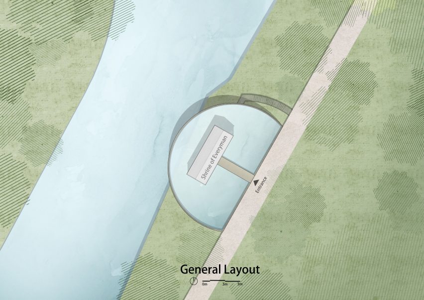 Site plan of Shrine of Everyman by Wutopia Lab