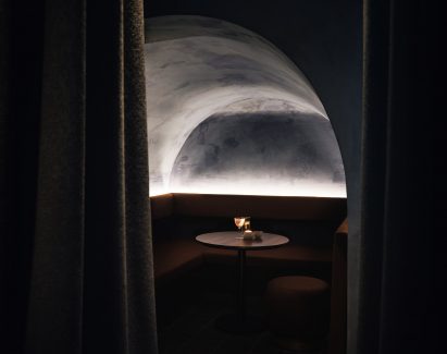 View of a booth in an arch at SOMA Soho