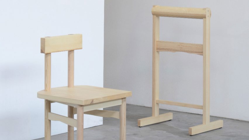 A chair and Valet stand from the GAMAR collection
