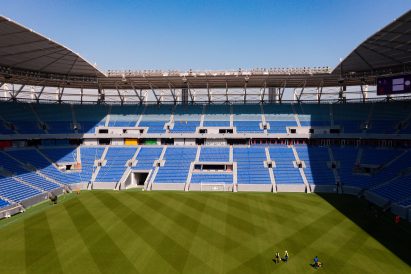 Football stadium interior