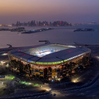 Aerial view of Stadium 974