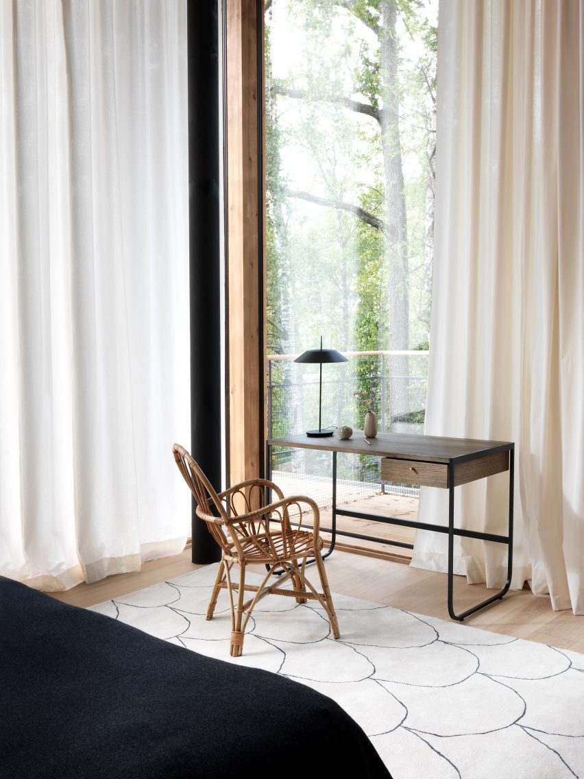 Wooden Tati desk in a bedroom by Mats Broberg & Johan Ridderstråle for Asplund