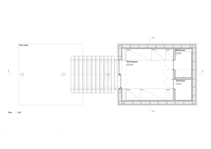 Plan of The Filmmaker's Hut by Pirinen & Salo