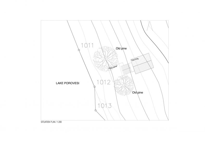 Site plan of The Filmmaker's Hut by Pirinen & Salo