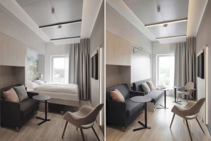 Guest room at VALO Hotel & Work