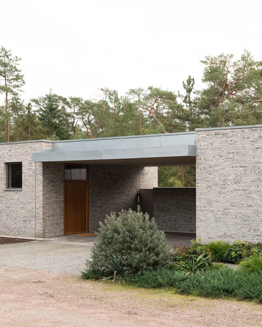 Grey brick house