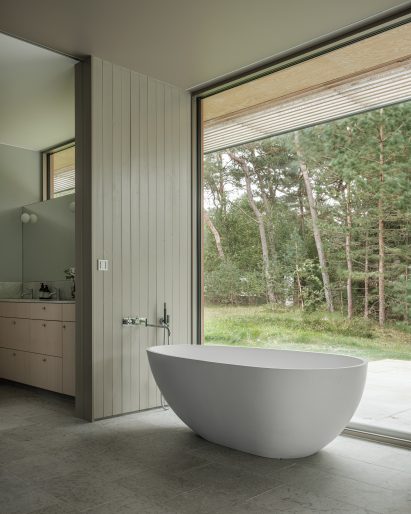 Bathroom with freestanding bathtub