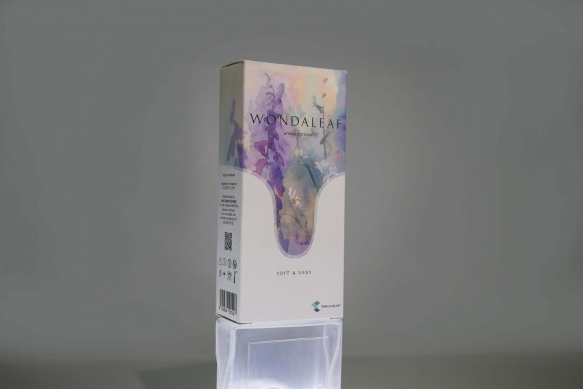 A white packet of Wondaleaf condoms