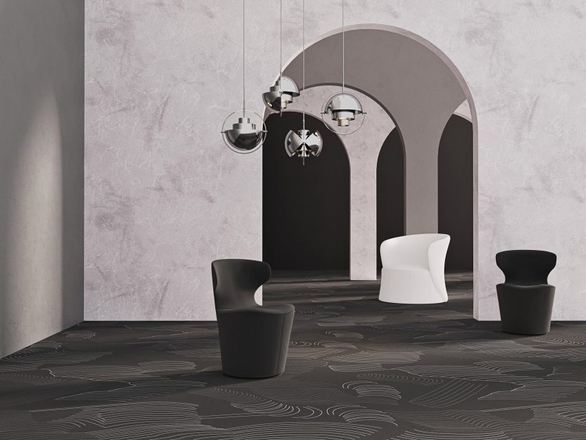 3D Carpet used as a carpet in a mauve room