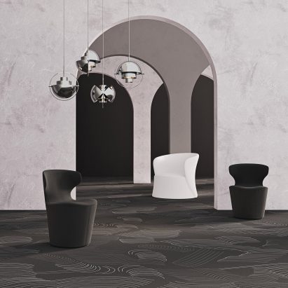 3D Carpet used as a carpet in a mauve room