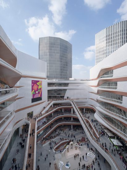 A photograph of the Shanghai Jiuguang Center 