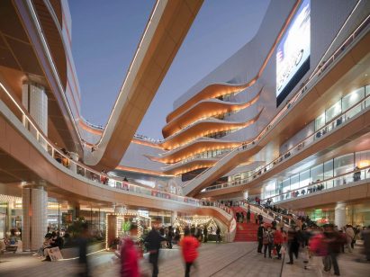 A photograph of the Shanghai Jiuguang Center 