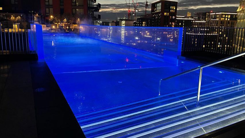 Sky Pool at night