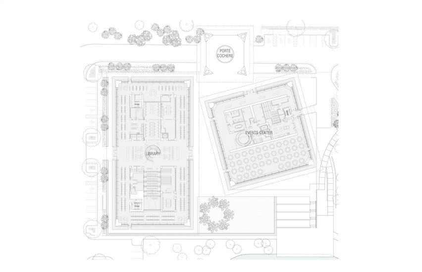 Ground floor plan of Winter Park Library & Events Center