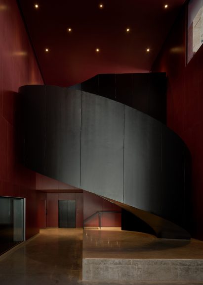 Image of a spiral staircase at Winter Park Library & Events Center