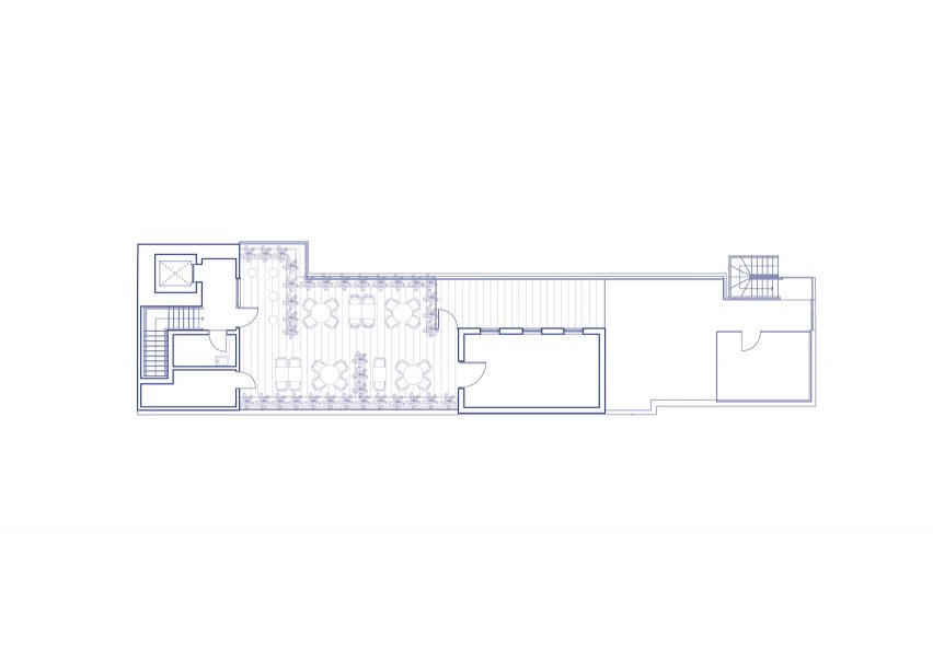 Roof plan, 6 Babmaes Street office for The Crown Estate by Fathom Architects