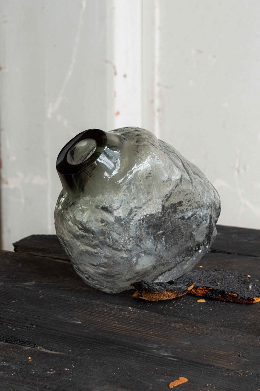 Blown glass in bread by Bruno Baietto