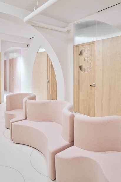 Pale pink sofa