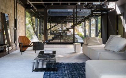 Black steel staircase