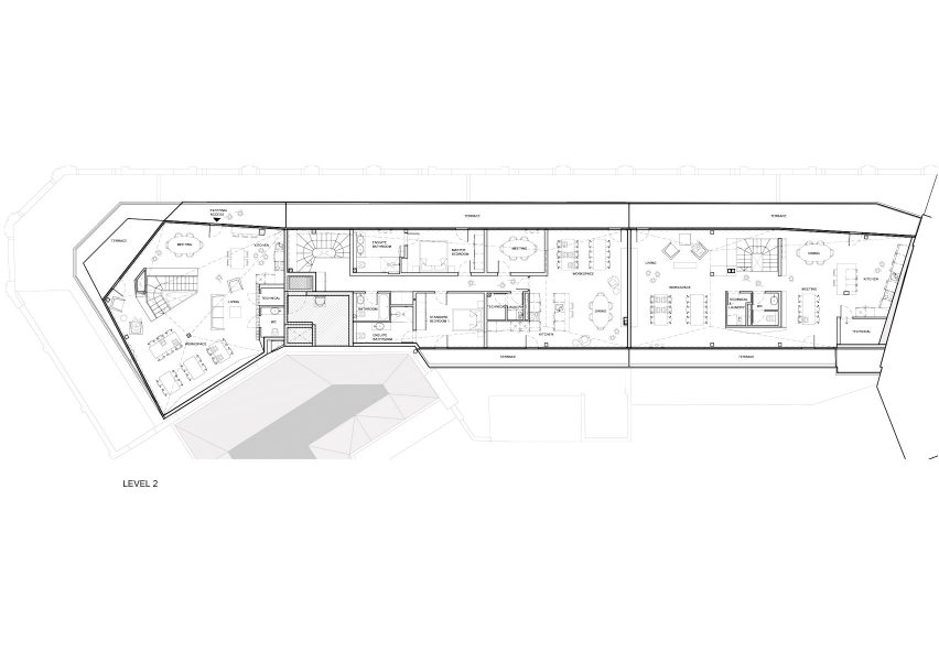 Upper level plan, City Approach apartments by DROO