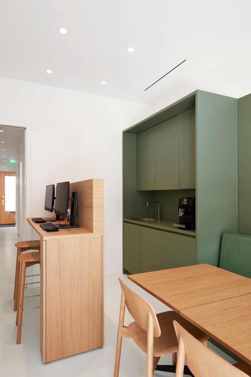 Dentista clinic in Amsterdam has colour-block interiors