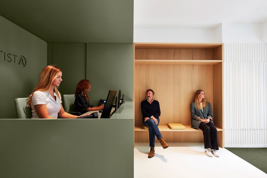 Dentista clinic in Amsterdam has colour-block interiors