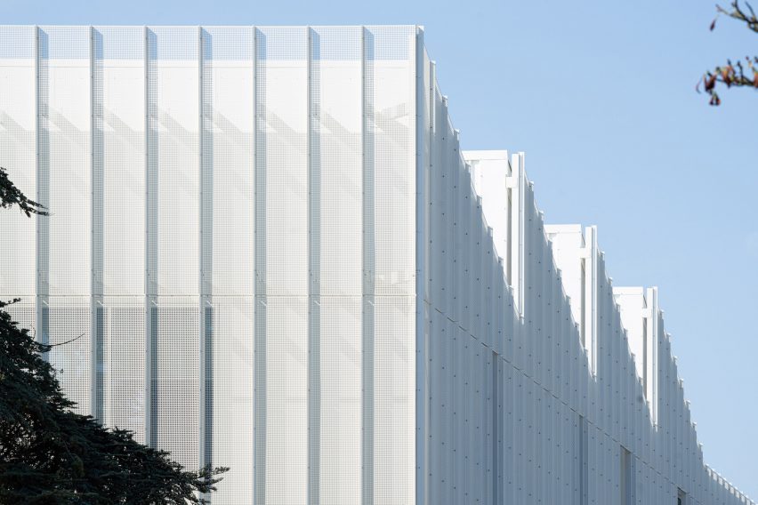 Perforated metal facade