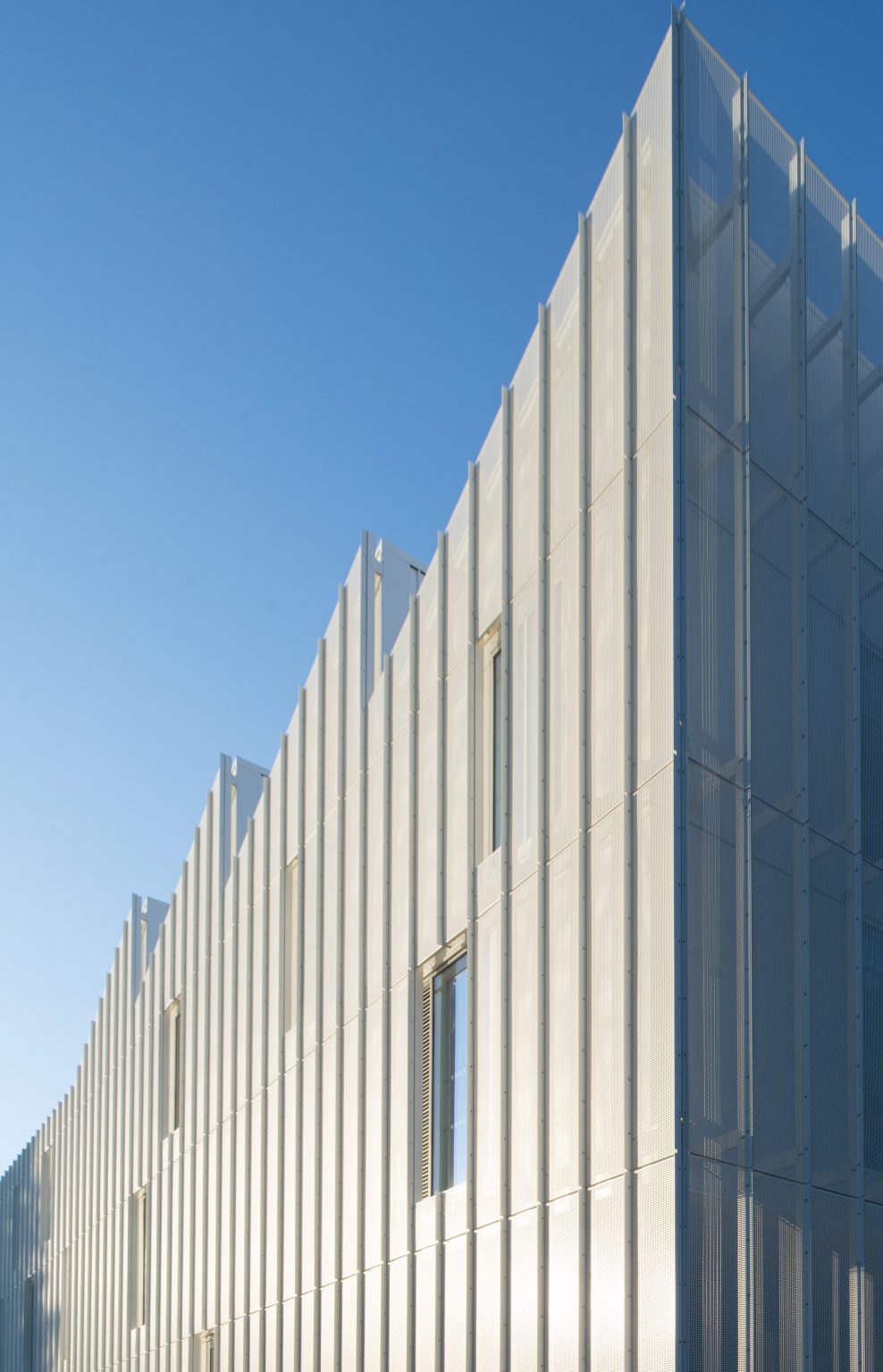 Perforated metal facade