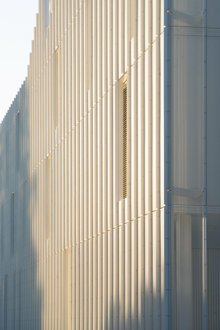 Perforated metal facade