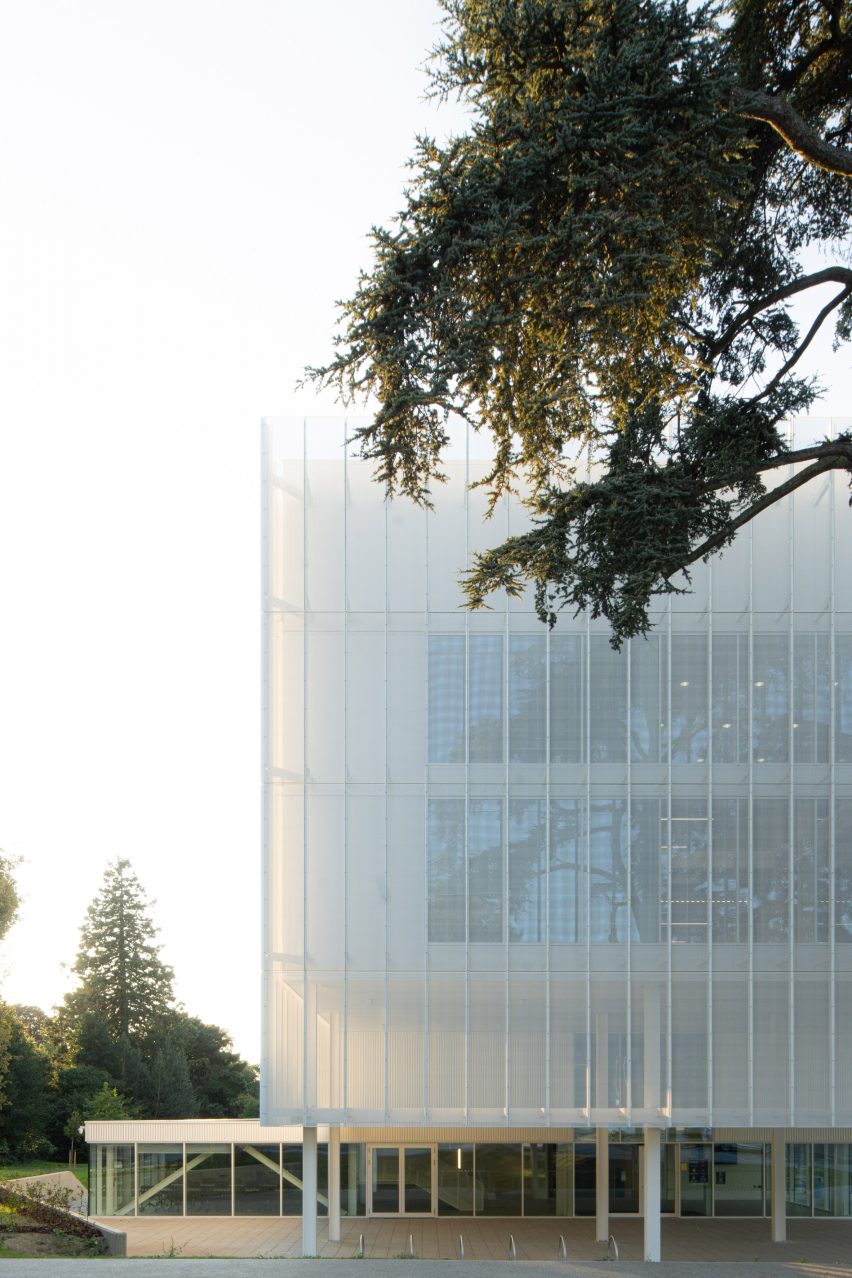 Perforated metal facade