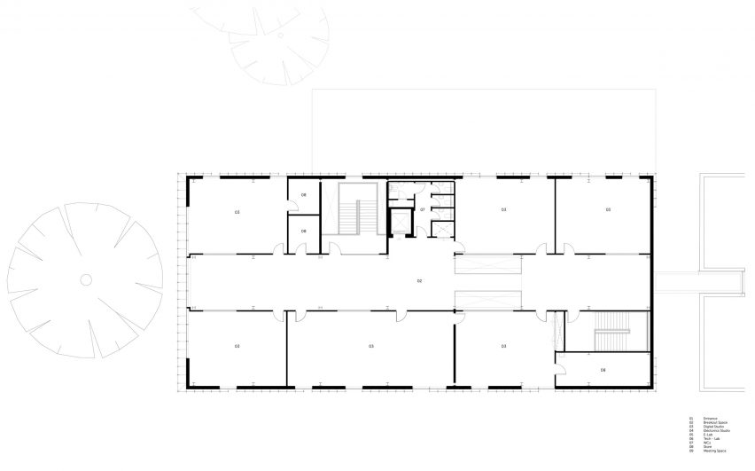 Second floor plan of Digi-Tech Factory by Coffey Architects
