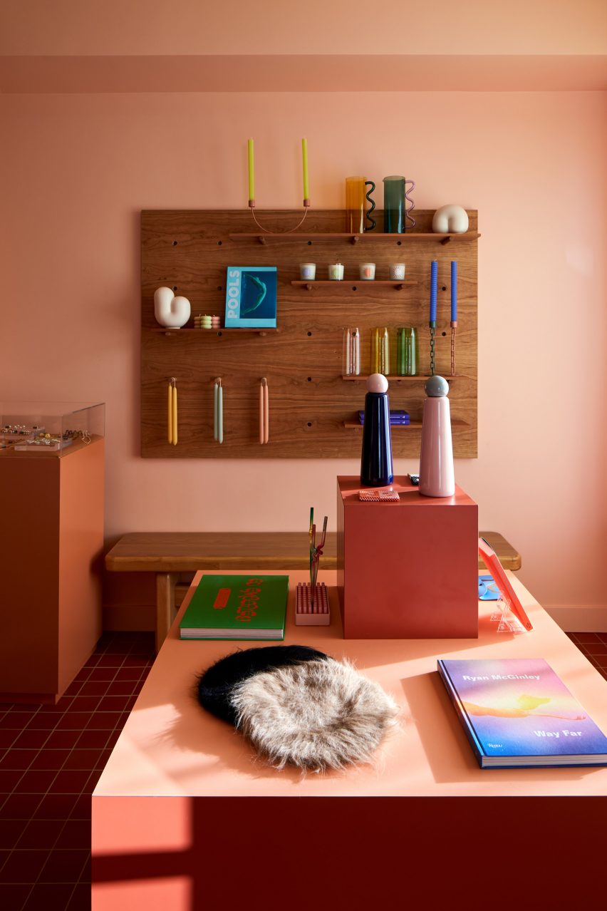 Terracotta walls in Los Angeles store