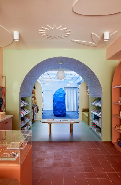 Blue rock inside Los Angeles store