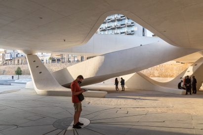 Sheltered space in Eleftheria Square by Zaha Hadid Architects