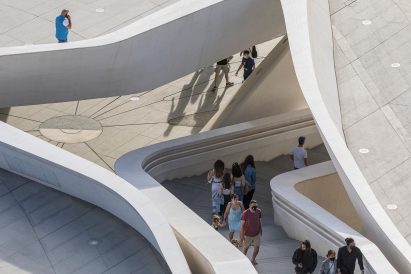 Balconies and staircases in Eleftheria Square by Zaha Hadid Architects