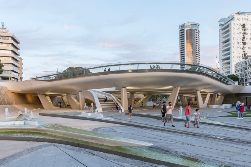 Concrete bridge in Eleftheria Square by Zaha Hadid Architects