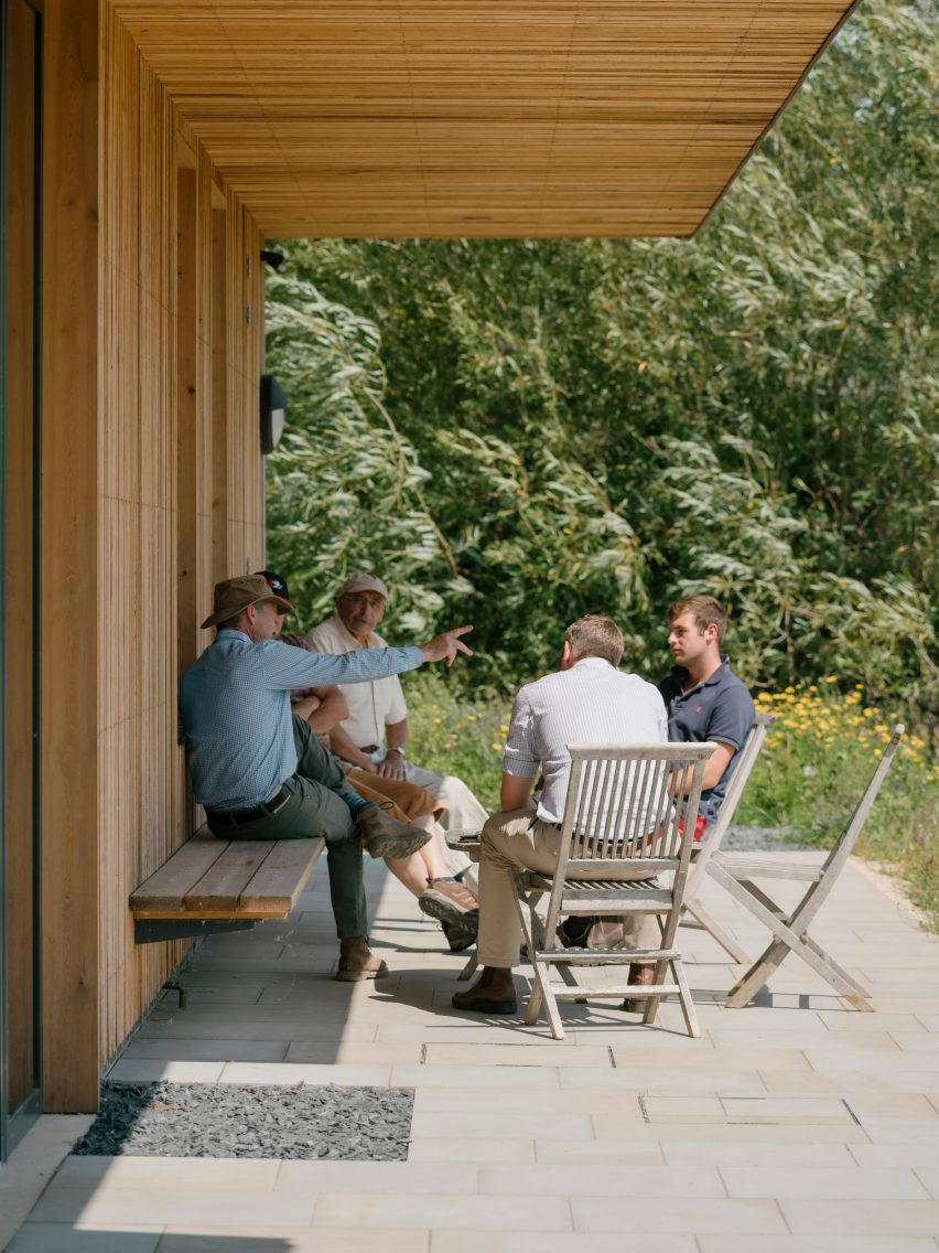 People gathering at FarmED centre in Cotswolds