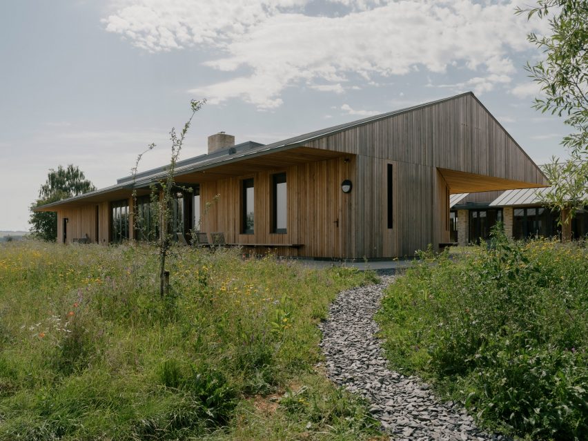 Larch-clad building