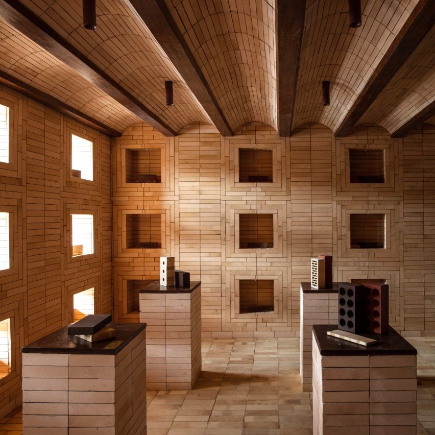 New Delhi showroom designed by Renesa has brick interiors