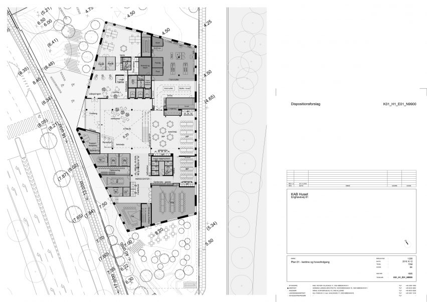 Ground floor plan of KAB headquarters in Copenhagen