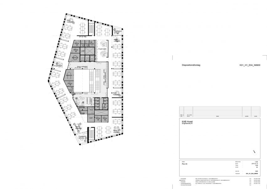 Third floor plan of KAB headquarters in Copenhagen