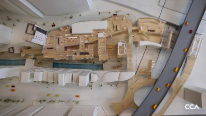 Architectural model of Shibuya Stream in Tokyo