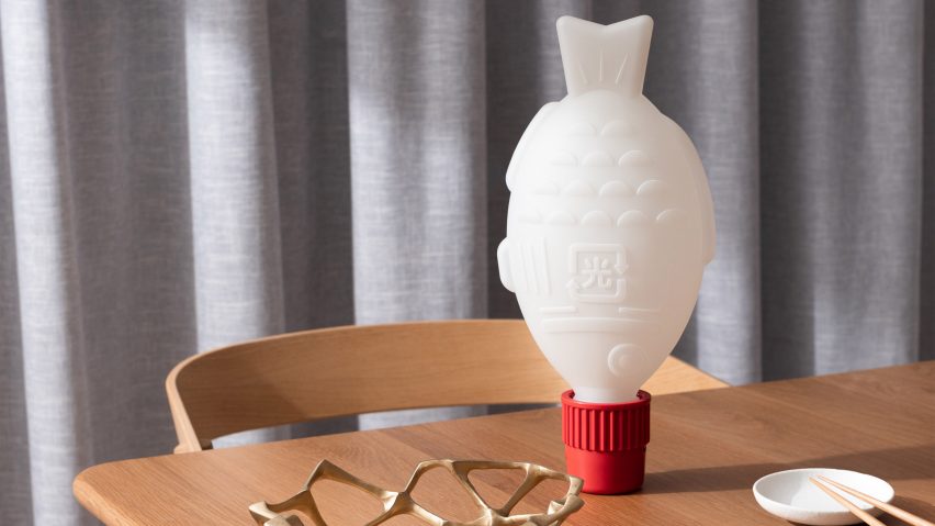 A photograph of Light Soy lamp on a dining table
