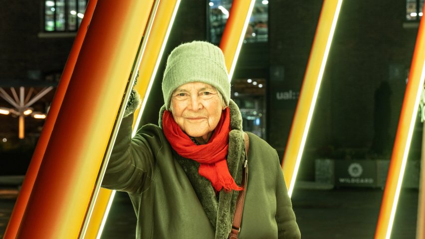 Liliane Lijn creates neon Christmas tree in London