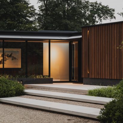 Thermory's thermo-ash cladding on facade of Modern House by the River by Maas Architecten