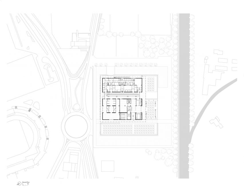 Site and ground plan of the Narbo Via museum by Foster + Partners