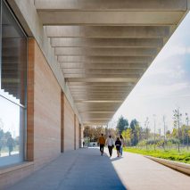 Walkway covered by concrete roof