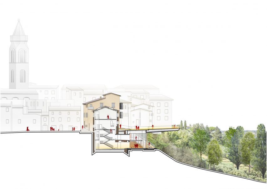 Section of Palazzo Senza Tempo by Mario Cucinella Architects