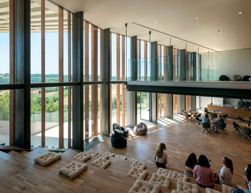 Palazzo Senza Tempo is a cultural centre that was designed by Mario Cucinella Architects