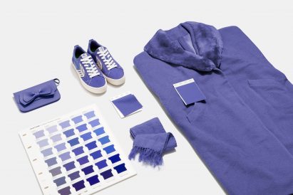 Clothes and trainers in Very Peri blue colour
